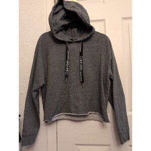 Calvin Klein Cropped Grey Sweatshirt Hoodie Size XL X Large Ladies Women